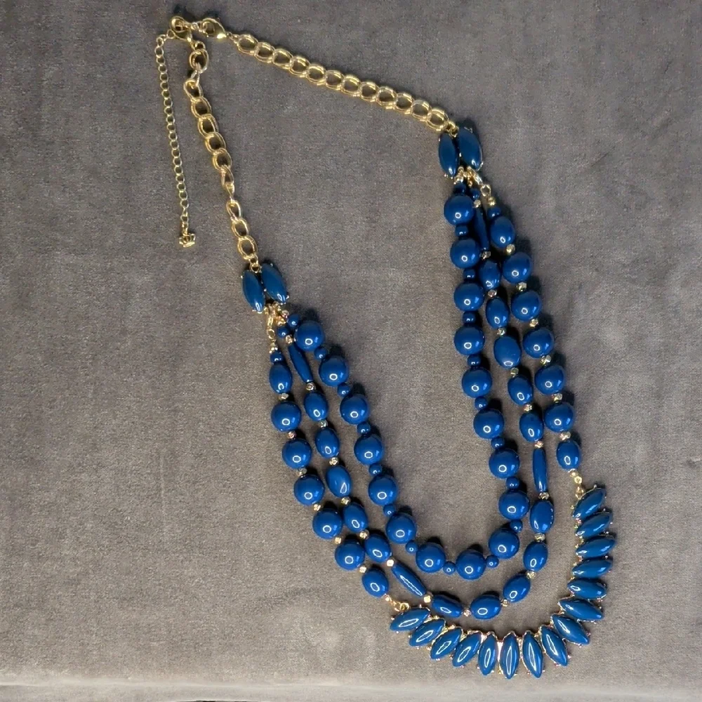 Navy Blue Statement Necklace - Premier Designs